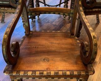 Rustic Dining Table Round w 4 Chairs (note the detail!)