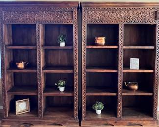 Hand Carved Bookcases...Beautiful! Assorted Decor