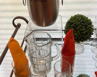 Tea/Bar Cart, Assorted Barware