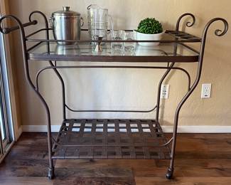 Tea/Bar Cart, Assorted Barware