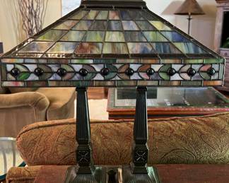 Double Base Tiffany Style Desk Lamp