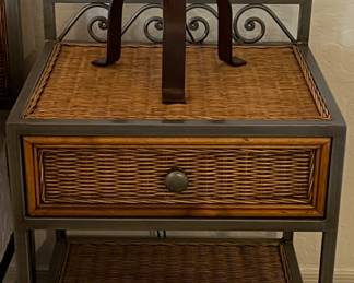 Pier 1 Imports Bedroom: King Bed Frame, Dresser, 2 Nightstands and Mirror, King Mattress/BS, Iron Table Lamps pair