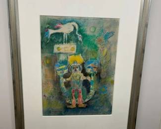 180 Zero Mostel Original Pastel Artwork 1959min