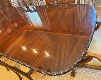 180 Kittinger Flame Mahogany Dining Tabletop Detailmin
