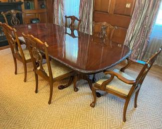 180 Kittinger Flame Mahogany Dining Table Expandedmin
