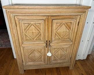 180 Vintage Hollywood Regency Elaborate Oak Highboy Cabinetmin