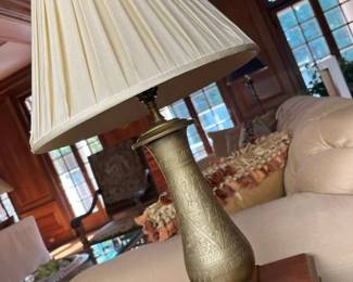 180 Engraved Brass Table Lamp Indiamin
