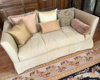 180 R. Jones Silk Dupioni Upholstered Settee Imin