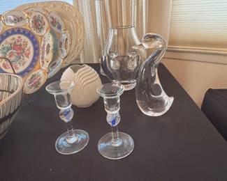 Steuben duck, Baccarat vases