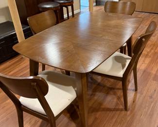 Mid century modern  dining table  and four chairs 