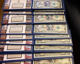 Yellowstone National Park two dollar bills certificate of  authenticity 