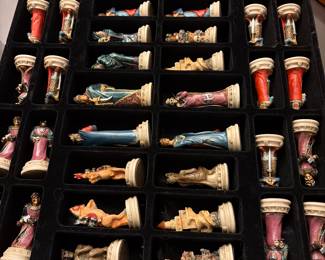 Hand painted resin chess set 