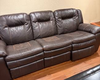 Leather couch  recliner 
