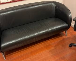 Black leather couch 