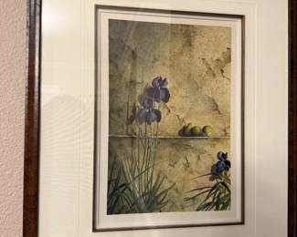 Original Watercolor by David M Band "Iris & Pears"