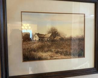 Edgar Whitney Original Watercolor "Fall Farm"