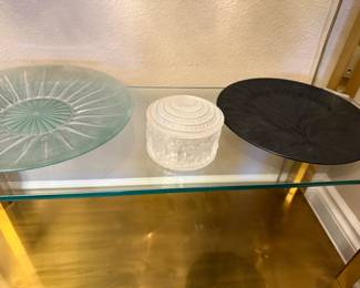 Lalique Wheat Plate, power box and Tree of Life plate