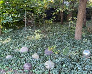 Several lightning rods and garden balls for the picking!