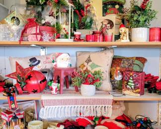 Lots of Christmas Items & Pretty Quilted Throw Pillows