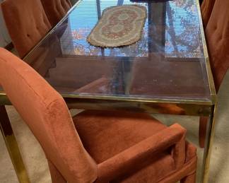 Moore Furniture Co Glass Top Dining Table And Six Chairs