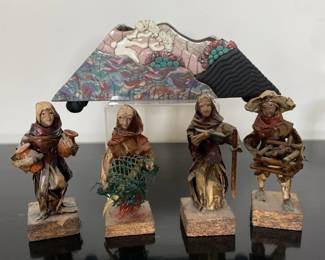 Raku Pottery By Bill Herb, plus Mexican Folk Art Figures