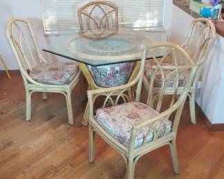 Vintage Rattan Dinnette Set