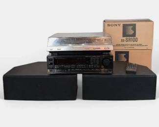 SONY PS333 Turntable Receiver And Surround Speakers, Vintage