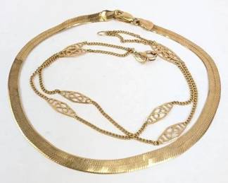 Two 14K Italian Gold Bracelets