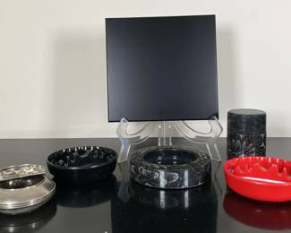 Vintage Ash Trays, Humidor, And More