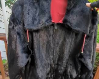 Vintage Royal Empress Reversible Mink Jacket W Zipper Front Or Red Outer With Mink Interior Jacket