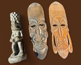 Wooden Wall Art And Statue