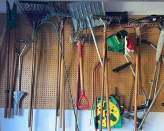 Entire Wall Of Yard Tools Plus Lumber