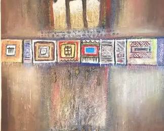 African Mixed Media Painting