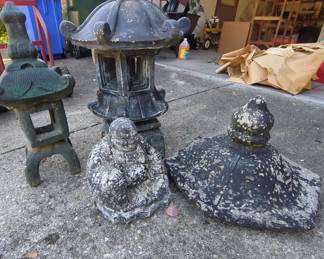 Vintage Concrete Pagodas And Concrete Buddha