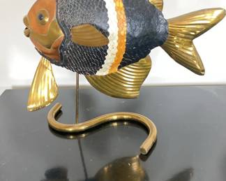 Brass, Copper, And Leather Fish