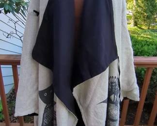 Vintage Jimi King Wrap Coat One Size Fits All Signed Dancing People Design