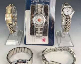 Five Ladies Stainless Steel Wrist Watches