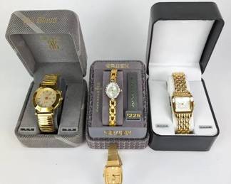 Gruen 10 Diamond Watch Plus 3 Ladies Gold Tone Wristwatches