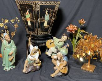 Chinese Shiwan Mudmen Figurines Plus Inspired Decor