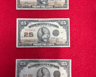 1923 "SHINPLASTER" CANADIAN FRACTIONAL NOTES