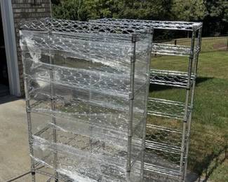 NSF SEVILLE CLASSICS 63 BOTTLE CAPACITY STAINLESS STELL WINE RACKS