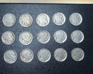 UNIQUE DATE BUFFALO NICKEL 15 PIECE COLLECTION