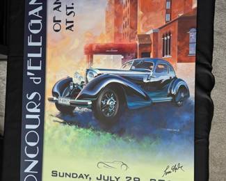 TOM HALE SIGNED CONCOURS D'ELEGANCE ART POSTER