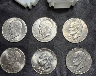 6 UNIQUE DATE EISENHOWER DOLLAR COINS