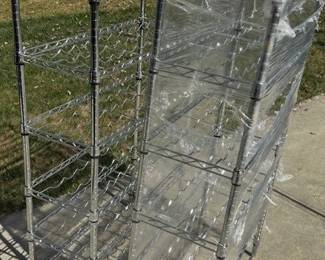 NSF SEVILLE CLASSICS 63 BOTTLE CAPACITY STAINLESS STELL WINE RACKS