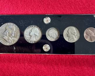 1958 US COIN YEAR SET IN LUCITE HOLDER