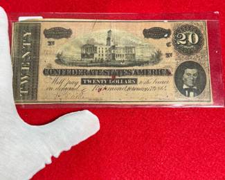 1864 CONFEDERATE STATES OF AMERICA $20 NOTE