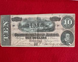 CONFEDERATE STATES OF AMERICA $10 BANK NOTE