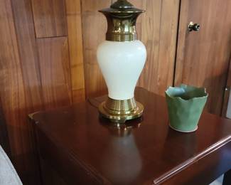 Brass cornered end table