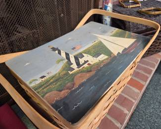 Warren Kimble art on Picnic basket